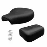 AllExtreme EXRESB2 Split Seat with Spring PU Leather Anti Skid Cushion for Bullet 350 & 500cc(Black)