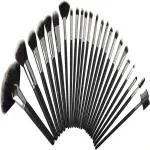 AVTY Soft Bristle Makeup Brush Set With Leather Case - Black, 24 Pieces Makeup Brush (Pack of 24)