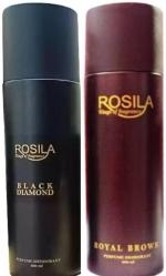 Rosila Black Diamond Deodorant, Royal Brown Deodorant Spray, 200 Ml Each (Pack Of 2)