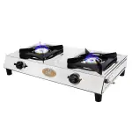 Ruwa Stainless Steel 2 Burner Gas stove | ISI Certified | Manual Ignition | High Efficiency Burners with 1 year warranty