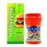 HERBSHD Ayurvedic HERBYZYME Syrup 200ml & LAXO PLUS Powder for digestive health (combo pack)