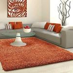 Shag Weaving Carpet Orange Polyester Carpet Rugs (90 cm X 150 cm Rectangle)Orange