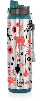 Basik Multicolor Steel Junglee Summer Double Wall Insulated Bottle, 500 Ml