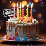 GIGGA Acrylic Material Happy Birthday Cake Topper For Cake Decoration Design 4 (Silver)