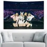 Hasthip Black Blackpink Print Tapestry Wall Hanging Digital Prints Cotton