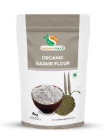 Organic Sapphire Foods Bajari Flour | Pearl Millet, Sajjalu, Kambu Flour Bajri Atta | Vegan | Gluten Free | No Preservatives | ZipLock Packed (4 Kg)