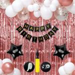 SPECIALYOU.IN Birthday decoration items kit, balloons for decoration, foil curtains for birthday decoration, birthday decoration kit, star foil balloons with balloon pump - 32 pcs