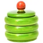 santarms Handmade Green Wood Kumkum Box 1.96