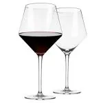 Sipologie Burgundy Large Wine Glass Set of 2- Hand Blown Lead-Free Crystal Glass, Ultra Thin Rim, Long Stem | Red Wine Drinking Glass - Modern Design - 700ml, Red Wine Glasses Set of 2