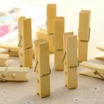 KitchenFest Multipurpose Bamboo Wooden Cloth Drying Non Rust Clips, Beige - 40 Pieces