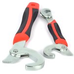 DeoDap Power tool set 2Pcs Multi-Function Universal Quick Snap N Grip Adjustable Wrench Spanner Set (Red & Black, 2pcs)