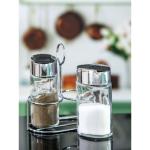 Goodhomes Glass Spice Jar Set with Metal Stand (Set of 2pcs Jar & 1pc Stand) 120ml