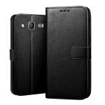 SROCK Flip Cover for Samsung Galaxy ON7,ON7 Pro with Kick Stand | Shockproof | Dual Layer Wallet Case Cover-Black