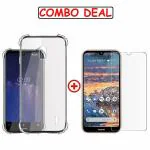 Kite Digital Nokia 2.2 Transparent Bumper Shock Proof Corner Soft TPU Silicone Flexible Back Case Cover and Premium Tempered Glass Screen Protector