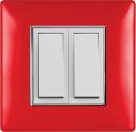 Kolors 8 Module (Sq) Plate Blooming Red With Silver Line[KBC Selekt]