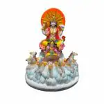 Rama Collections Marble Lord Surya on His Seven Horses Chariot Idol Statue for Home Décor Mandir Temple Gift Showpiece 8 