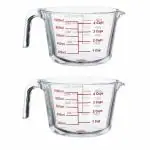 PUREFIT Glass Measuring Cup Milk Measuring Cups, 1000ml, Pack of 2