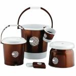 Liza 5 pcs Bathroom Accessories Set Plastic Bath Set Bathroom Bucket, Mug, Stool,Dustbin,Soap Case 5 Piece Combo Set for Home, Kitchen & Bathroom (Brown)