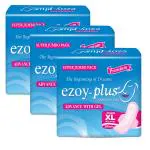 Ezoyplus Sanitary Napkins/Pads XL Size with Drynet and Gel , Xtra Absorption & Odour Control Pack of 3 ( 120, pcs)