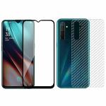 Kite Digital Oppo K5 Back Screen Protective Film Carbon Fiber Skin Transparent Screen Guard Sticker + 5D/6D/11D/21D (Black) Premium Tempered Glass Screen Protector