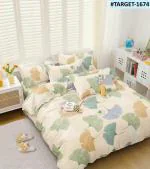 NEELA COTTON MILLS (P) LTD. GLAZE 100 GSM SINGLE BEDSHEET WITH 1 PILLOW COVER | ABSTRACT DESIGN | CREAM