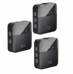 CLEGO Dual Channel Wireless Lapel Microphone Omnidirectional Lavalier Mic with Reverb, Noise Reduction - 2.4G Wireless Mic for YouTube, Vlogging