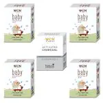 WON AYURVEDA Baby Bathing, Activated Charcoal Soap - (Pack Of 5)