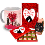 Midiron Lovely Gift for Girlfriend/Wife/Husband/Boyfriend |Anniversary Love Combo | Valentines Day Gift | Romantic Hamper with-Handmade Chocolate Box, Printed Ceramic Coffee Mug & Love Greeting Card