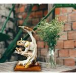 Craftomanic Elephant On Wooden Base Showpiece For Drawing Room/Living Room/Home Decor Item/Gift Item/Garden Decor(9 Inches)