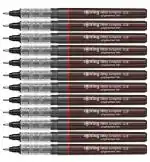 Rotring Tikky Graphic Pigment Liner with Black Ink Pack of 12 Felt-Tip Pens 0.8 mm Burgundy