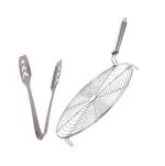 First Front Stainless Steel Momo Tong with Stainless Steel SS Roasted Jali and Multicolour, Pack of 2