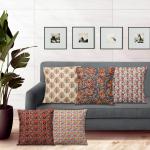 PLAN B Presents The Premium Collection of Cotton Blend Poly Traditional Print Flap Cushion Cover 16 inch x 16 inch Set of 5