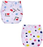 Mom's Pride Multicolor Polyurethane Laminate Reusable Washable Baby Cloth Diaper (Pack Of 2)