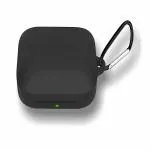 Inclu Silicone Front And Back Case With Keychain For Noise Air Buds 2 Pro (Black)