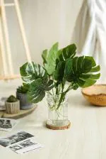 Satyam Kraft Green Artificial Plant Small Palm Leaves For Home Decoration And Craft (12 Leaves)