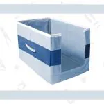 QUAIL Cloth Storage Box | Stacker Storage Box | Closet Box With Pull Out Handle | Storage Box For Garment Clothes | Set of 1 (Blue)