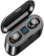 YAMAY Headphone F9 with 38H Playtime, ENC, Instant Pairing Bluetooth Headset (Black, In the Ear)