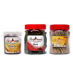 SHREE GURU VANDANA-CHANDAN DHOOP ROUND BOX-ROSE DHOOP 60 CONES-CHANDAN 120 INCENSE STICKS-FOR POOJA