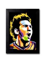 Blue Nexus Leo Messi Vector Art Wall Poster with Wall Frame Room Art Painting Collection A4 size 10x13