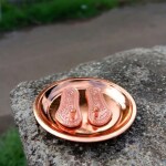 DARIDRA BHANJAN - Laxmi Charan Paduka Energised Maa Lakshmi Feet for Diwali Pooja/Home/Office/Door/Business, Paduka on Plate for Laxmi Pooja Diwali Puja Home, Temple & Daily Worship.