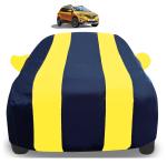 Auto Hub Car Cover Compatible with Renault Triber with Mirror Pockets, Triple Stitched, Water Resistant Car Body Cover, Navy, Yellow