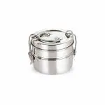 Neelam Stainless Steel Tiffin/Lunch Box 2 Compartment Silver 800ml