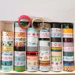 AizelX art craft kit 60 Rolls Washi Tape art craft Set 15MM Kids Return Gift Set craft decoration Scrapbooking Masking Tape Decorative DIY Craft Diwali Gift Kids Girls Set Art Craft Supplies