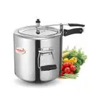 Sunblaze Secura Non Induction Base Anti-Bulging Fuel Efficient Base Best Aluminium Heavy Pressure Cooker with Inner Lid Big Size Silver 26 litres ISI Approved 5 Years Warranty Free Home Service