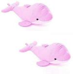 Kashish Trading Company Soft toy pink dolphin set of -2, (25-30) - 30 cm (Multicolor)