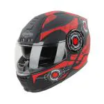 Steelbird SBH-40 Cyber ISI Certified Full Face Graphic Helmet for Men and Women with Inner Sun Shield (X-Large 620 MM, Glossy Black Red)