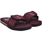 Dr Plus Men Casual Slides (Maroon And Beige, 10)