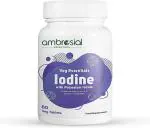 Ambrosial Iodine 5000mcg with 7500 mcg Potassium Iodide| High Strength Iodine Tablets | Natural Source of Iodine from Potassium Iodide Tablets (Pack of 1-60 Tablets)