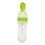 claoberry Baby Feeder Silicon Baby Silicone Food Feeder Baby Squeeze Fruit Grade Silicone Feeder Bottle with Spoon Feeder for Baby Supplement Rice Cereal Milk Feeding Bottle Cup (Green)