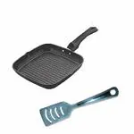 PANBERRY Non Stick Aluminum Grill Pan/Toast Pan/Garlic Bread Pan, 26 cm (Aluminum, Non-Stick)